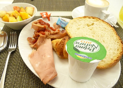 イタリアでのホテルの朝食